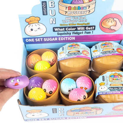 Hand-squeezed stress-relief bun toy with slow rebound