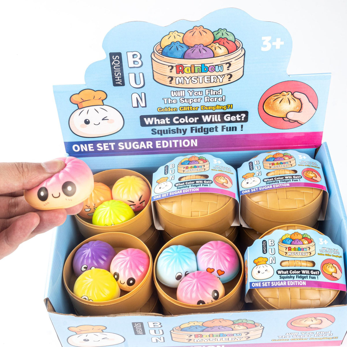 Hand-squeezed stress-relief bun toy with slow rebound