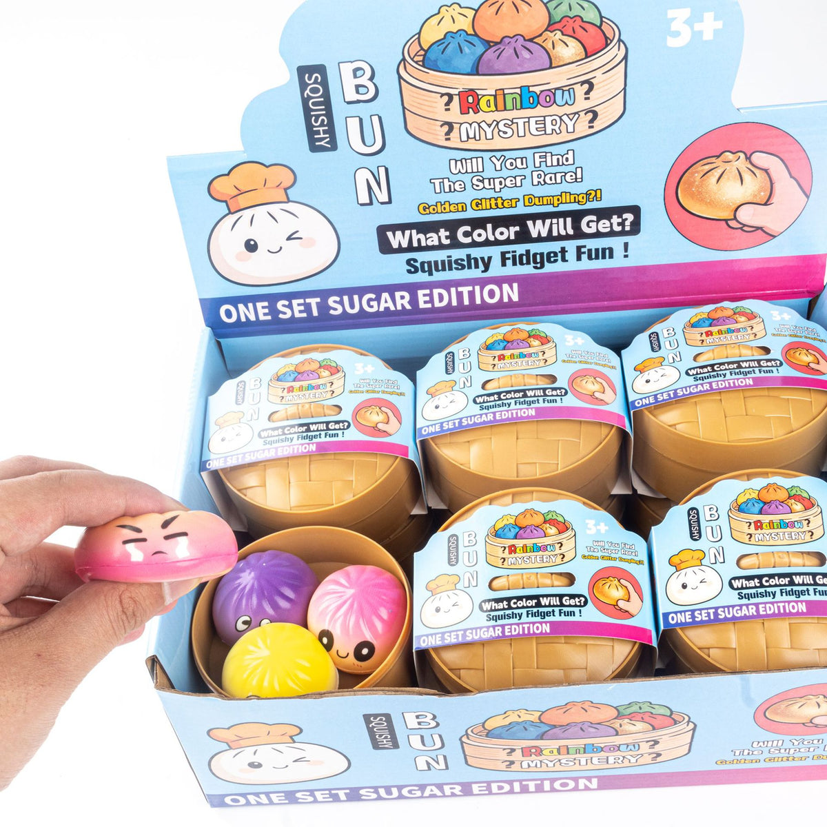 Hand-squeezed stress-relief bun toy with slow rebound
