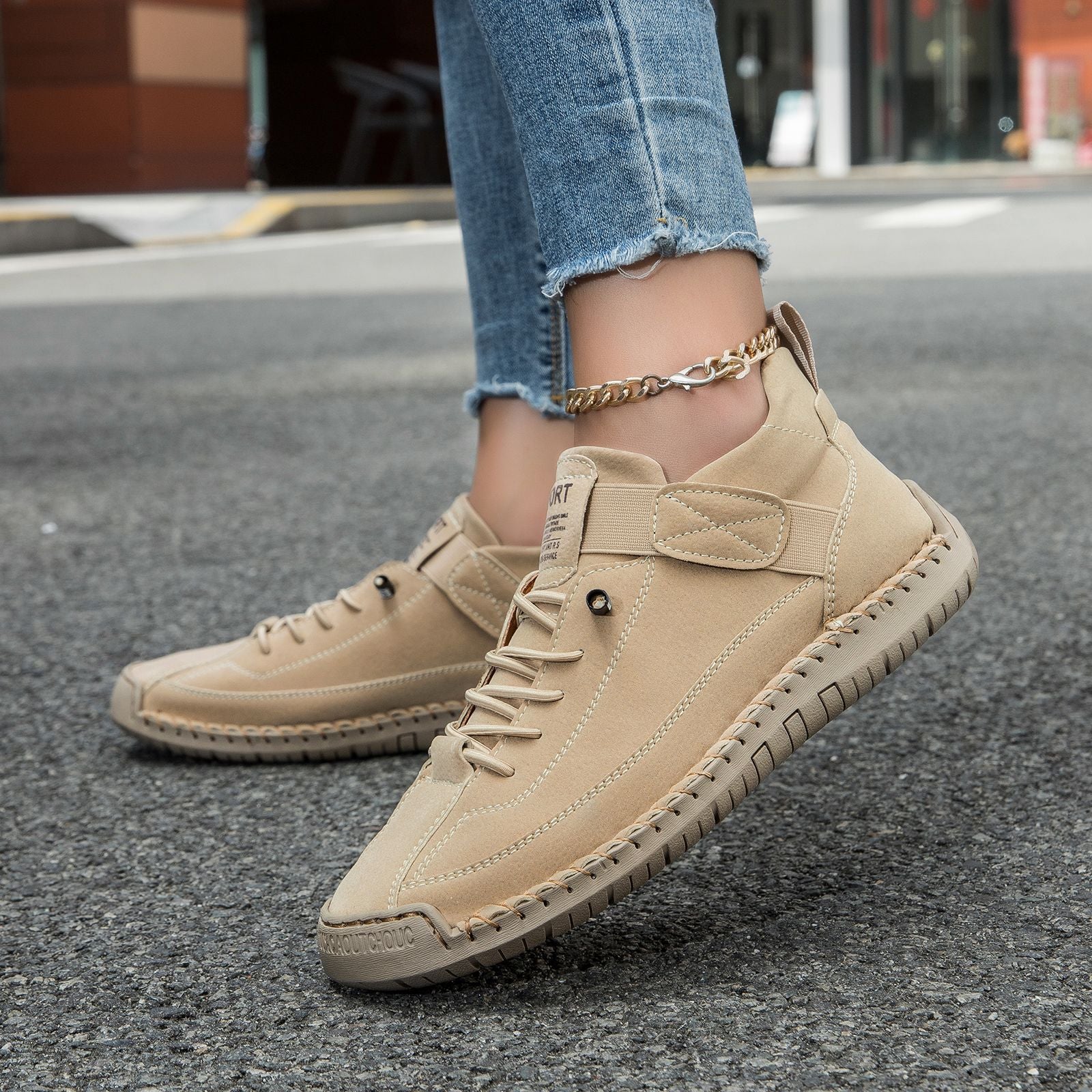 Hand-Stitched Women Casual Flat Shoes