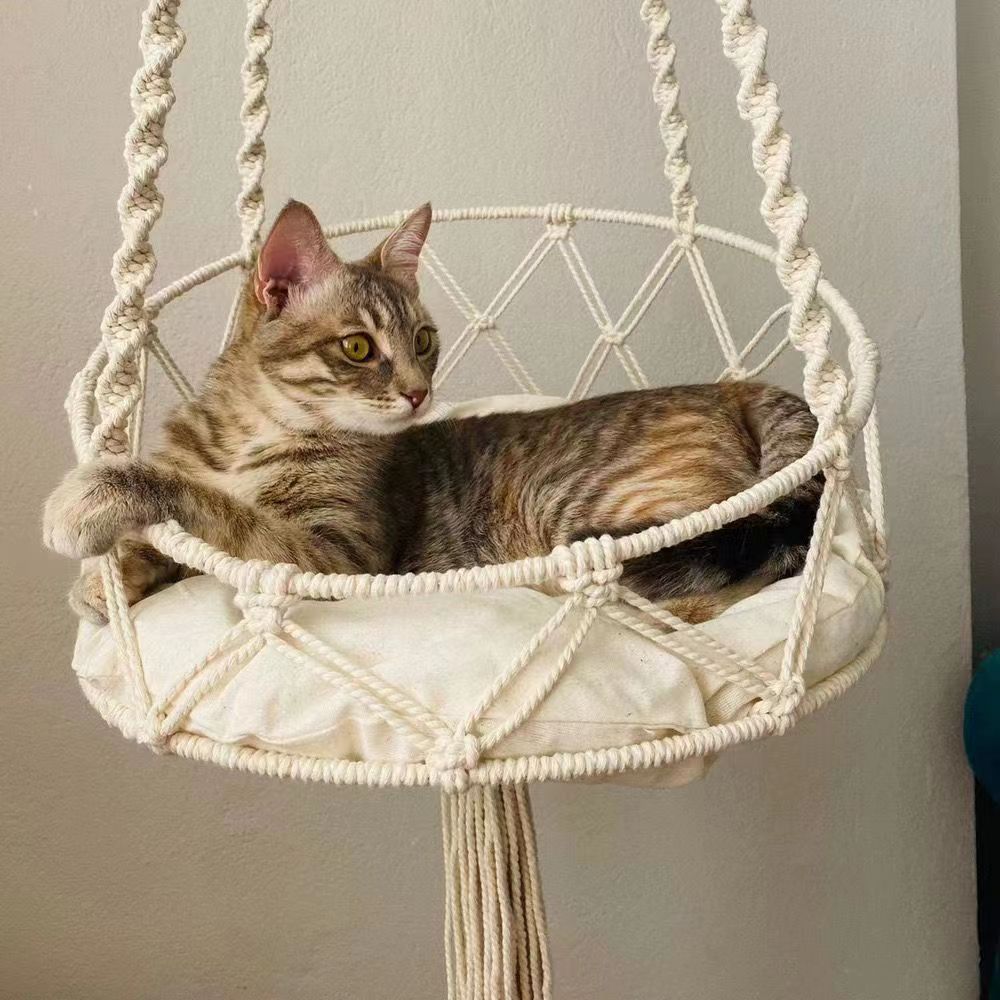 Hand-Woven Bohemian Cat Hammock