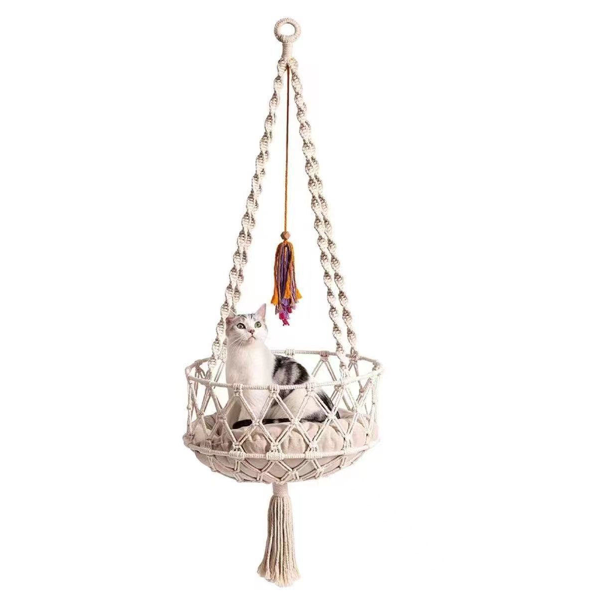 Hand-Woven Bohemian Cat Hammock
