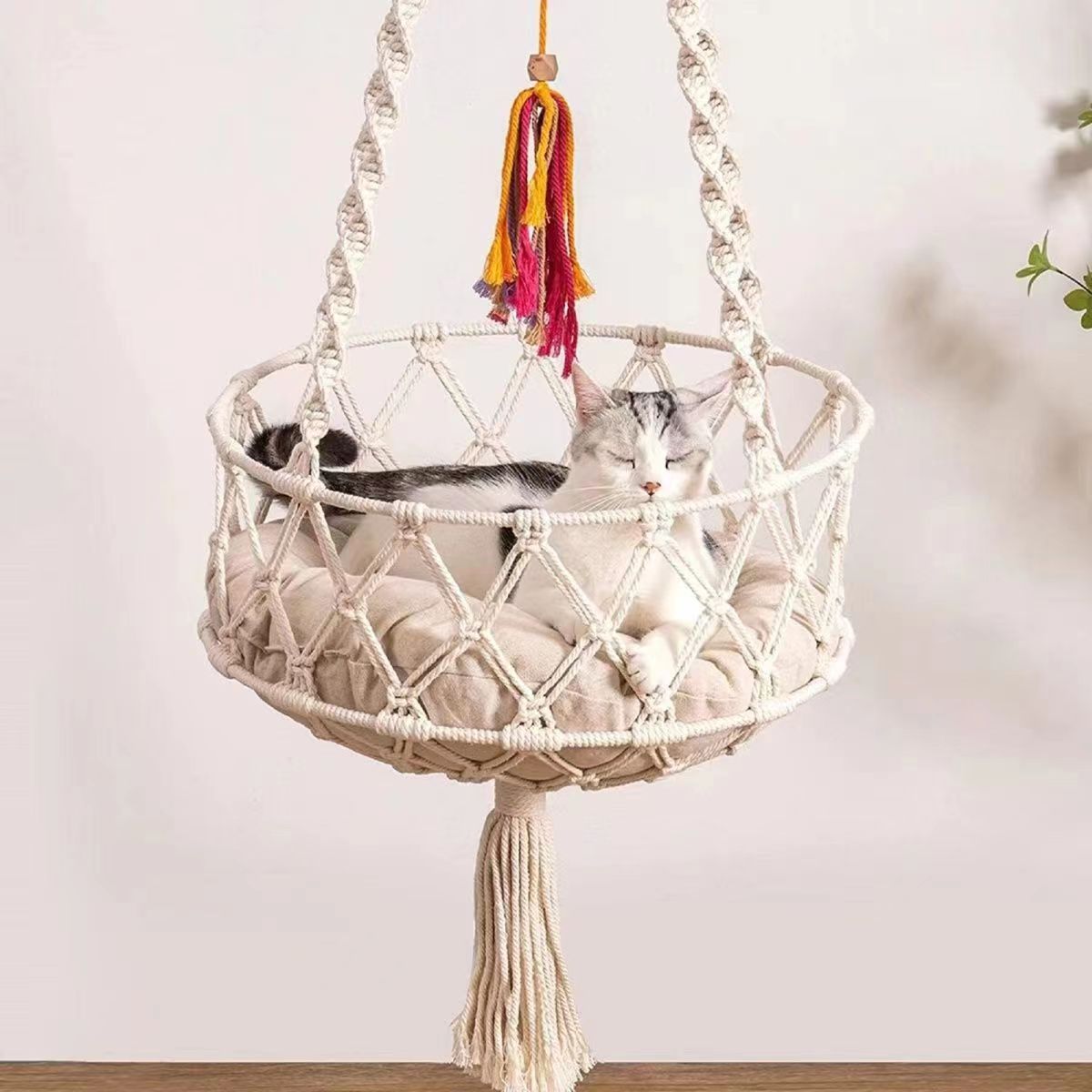 Hand-Woven Bohemian Cat Hammock