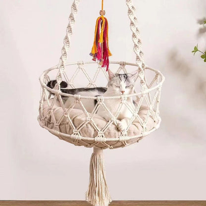 Hand-Woven Bohemian Cat Hammock
