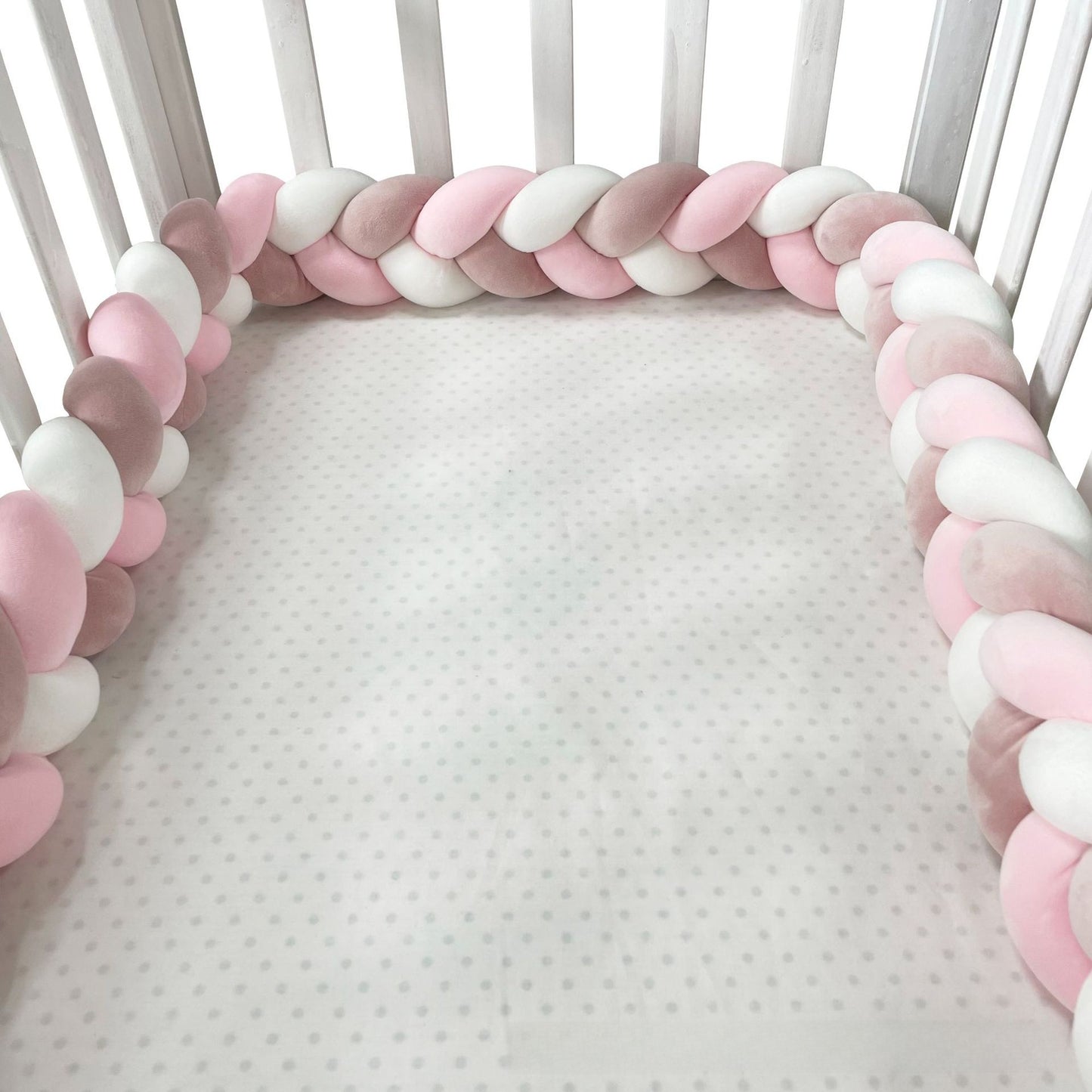 Hand-Woven Braided Baby Crib Bedding Safety Barrier