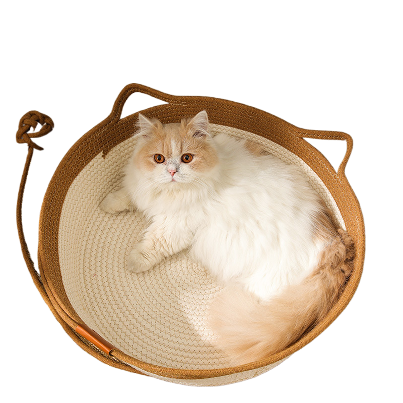 Hand-woven cat bed