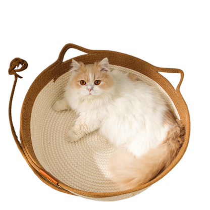 Hand-woven cat bed