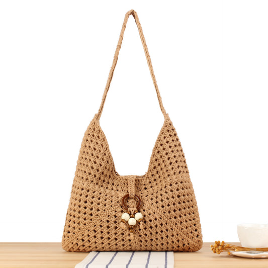 Hand-Woven Cotton Rope Single-Shoulder Bag