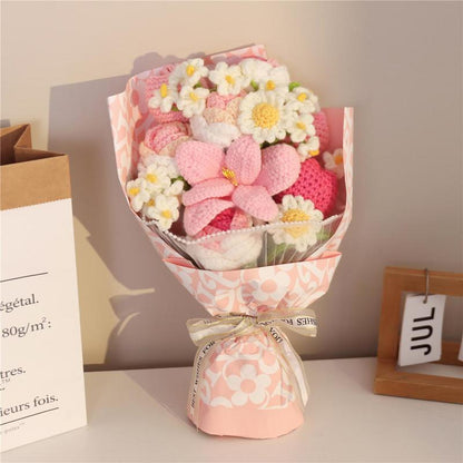 Hand-woven crochet bouquet