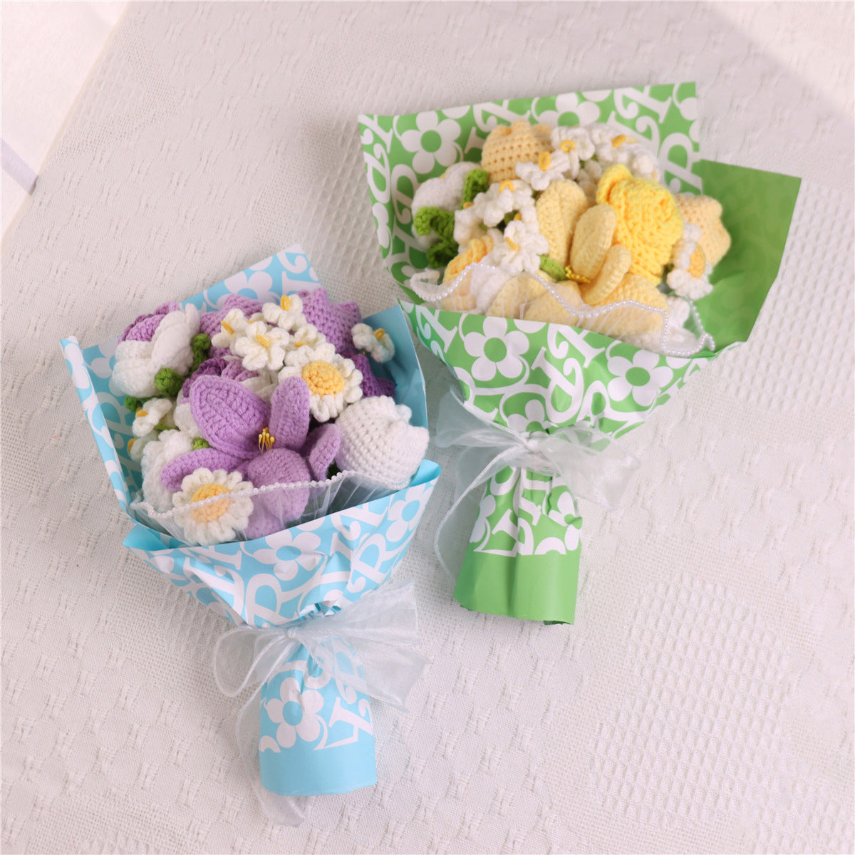 Hand-woven crochet bouquet