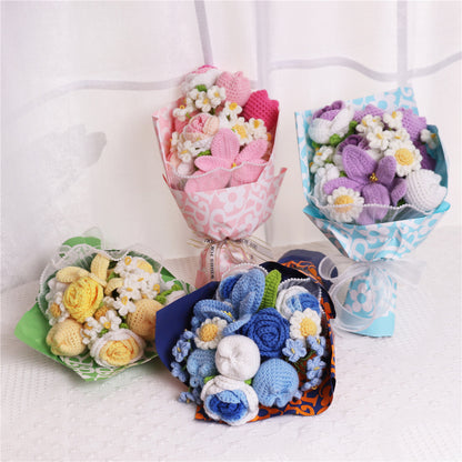 Hand-woven crochet bouquet