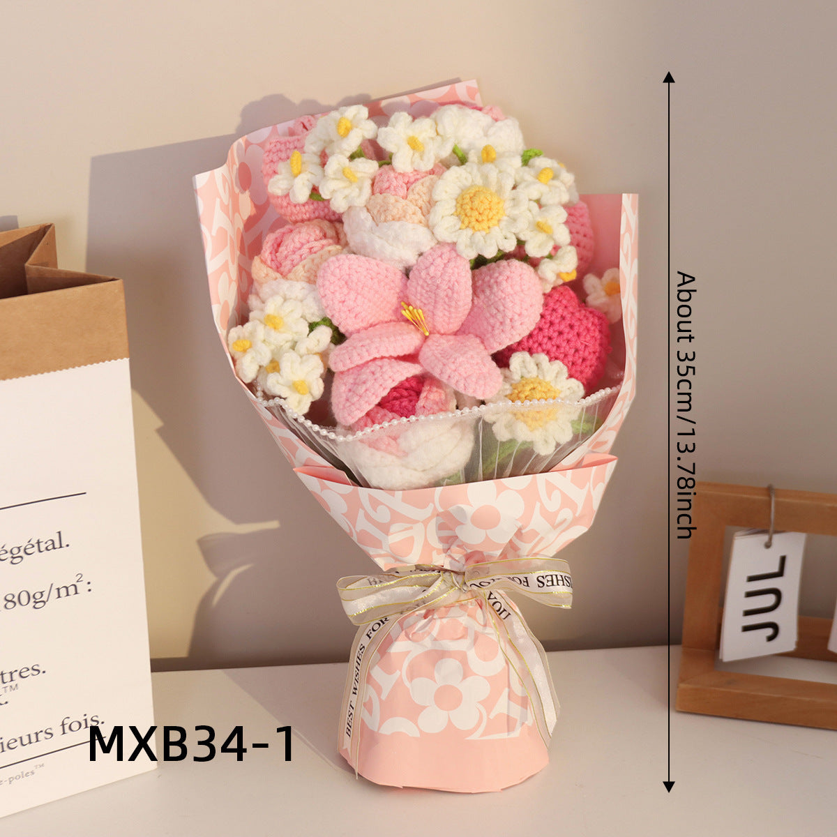 Hand-woven crochet bouquet