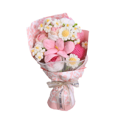 Hand-woven crochet bouquet
