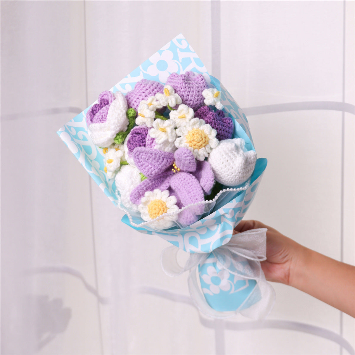 Hand-woven crochet bouquet