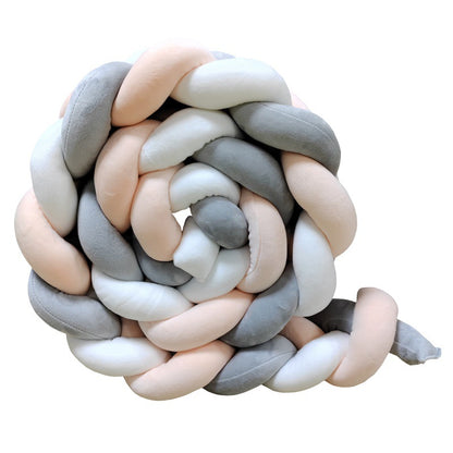 Hand-Woven Knotted Baby Crib Bumper Soft Protective Bed Barrier