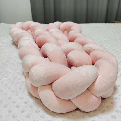 Hand-Woven Knotted Baby Crib Bumper Soft Protective Bed Barrier