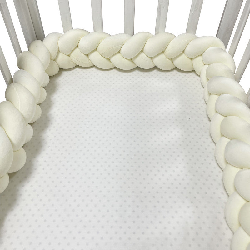 Hand-Woven Knotted Baby Crib Bumper Soft Protective Bed Barrier