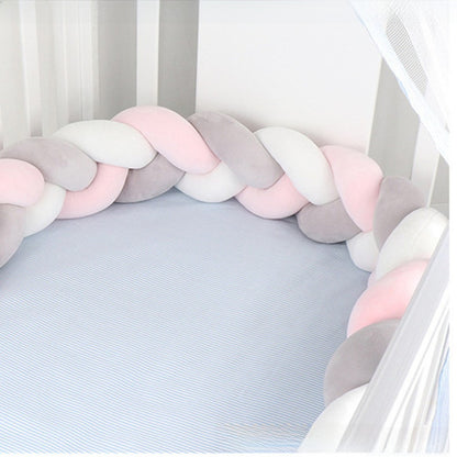 Hand-Woven Knotted Baby Crib Bumper Soft Protective Bed Barrier