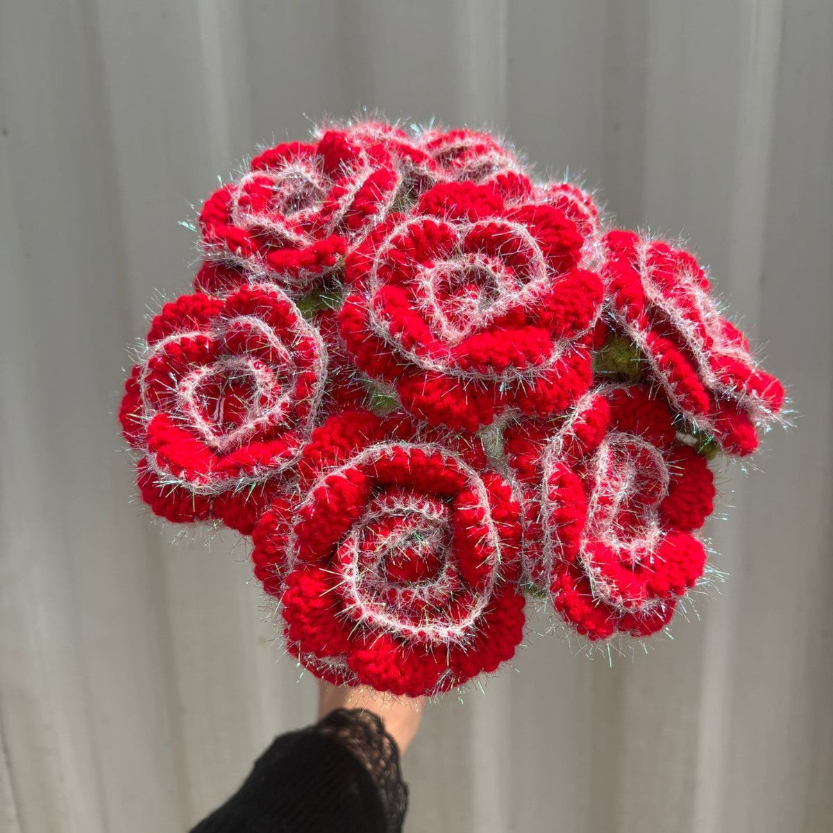 Hand-woven rose flowers