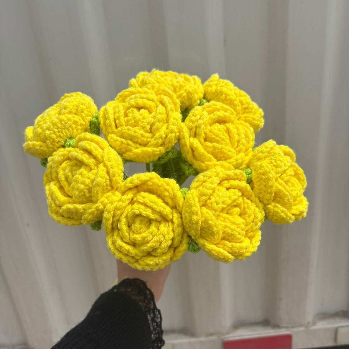 Hand-woven rose flowers