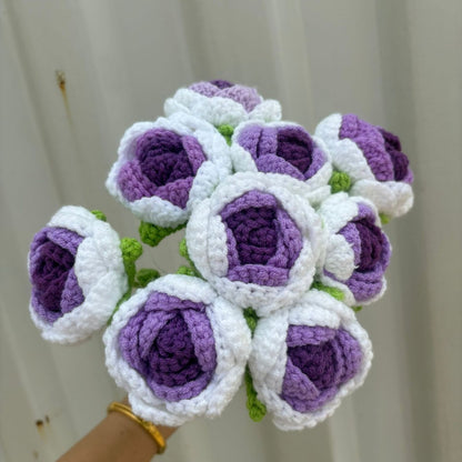Hand-woven rose flowers