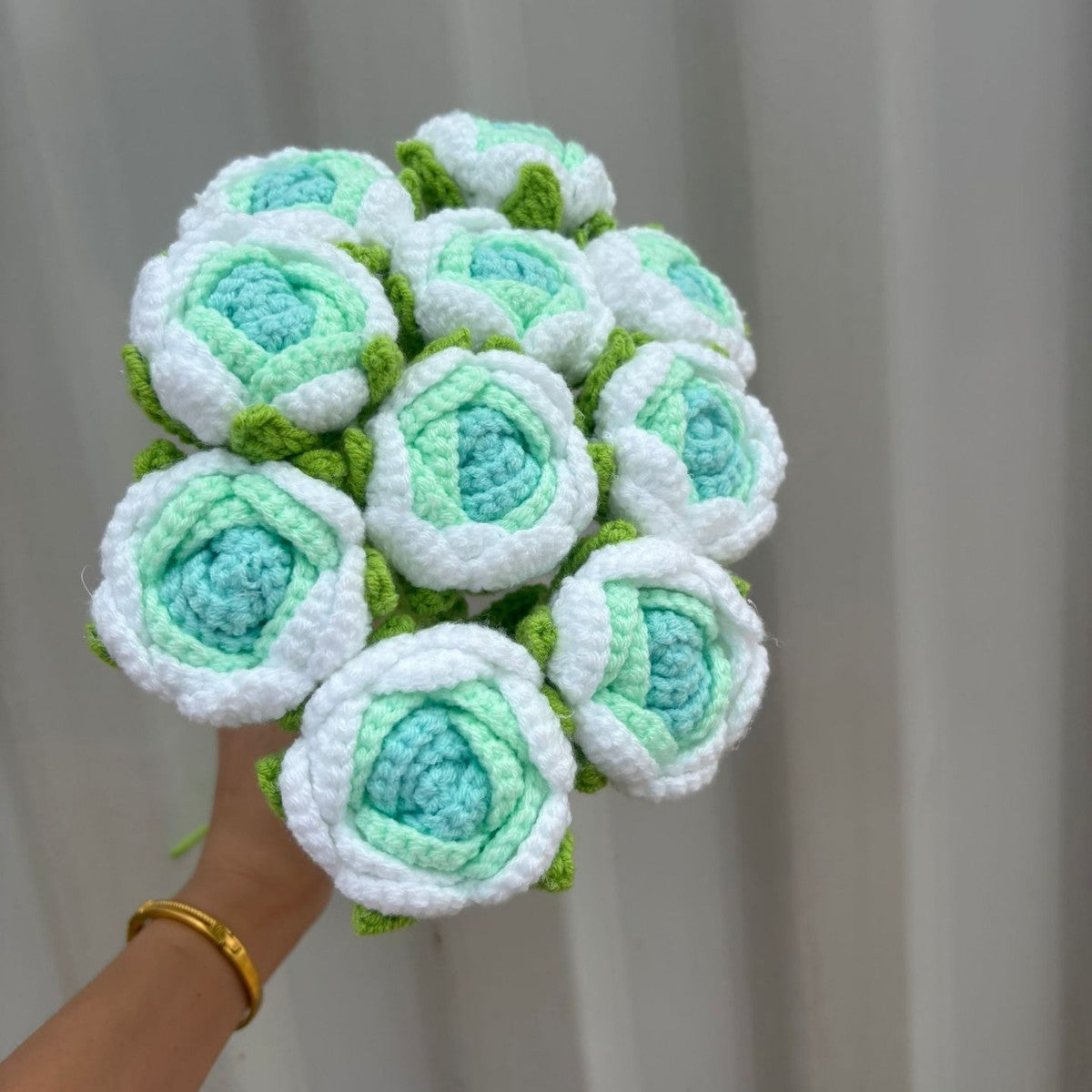 Hand-woven rose flowers