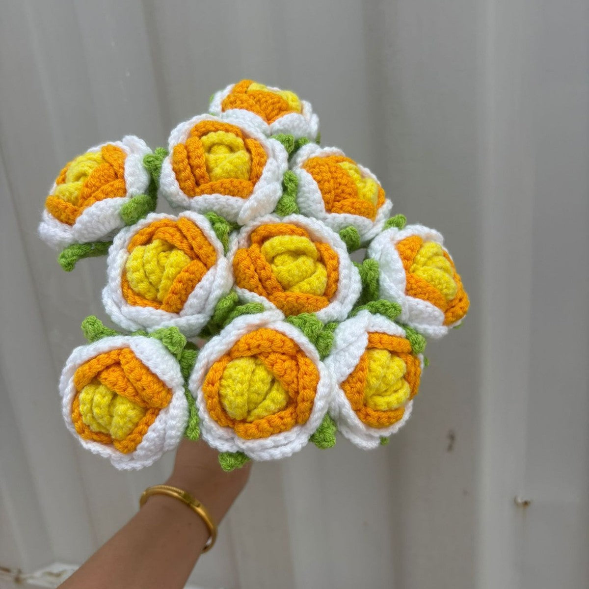 Hand-woven rose flowers
