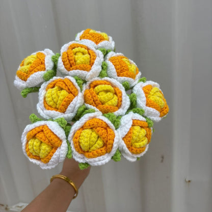 Hand-woven rose flowers