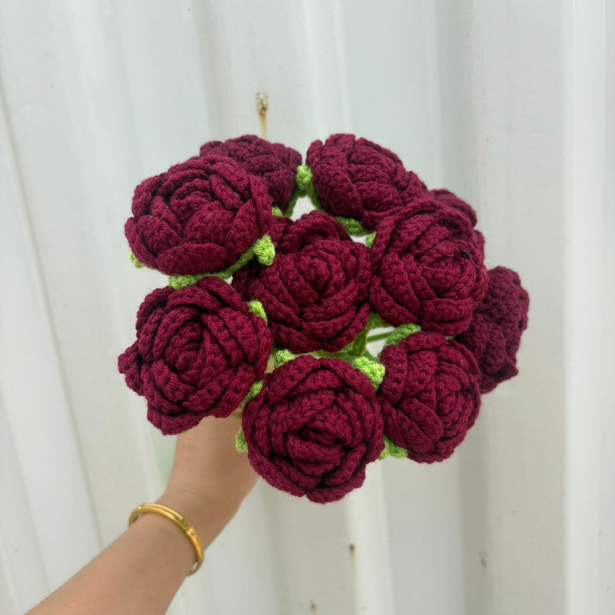 Hand-woven rose flowers