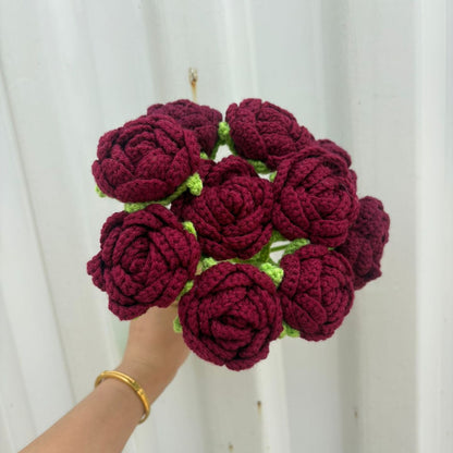 Hand-woven rose flowers
