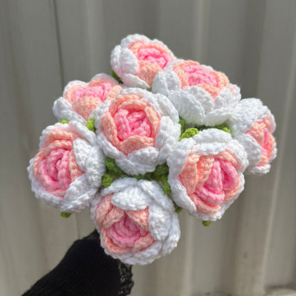 Hand-woven rose flowers