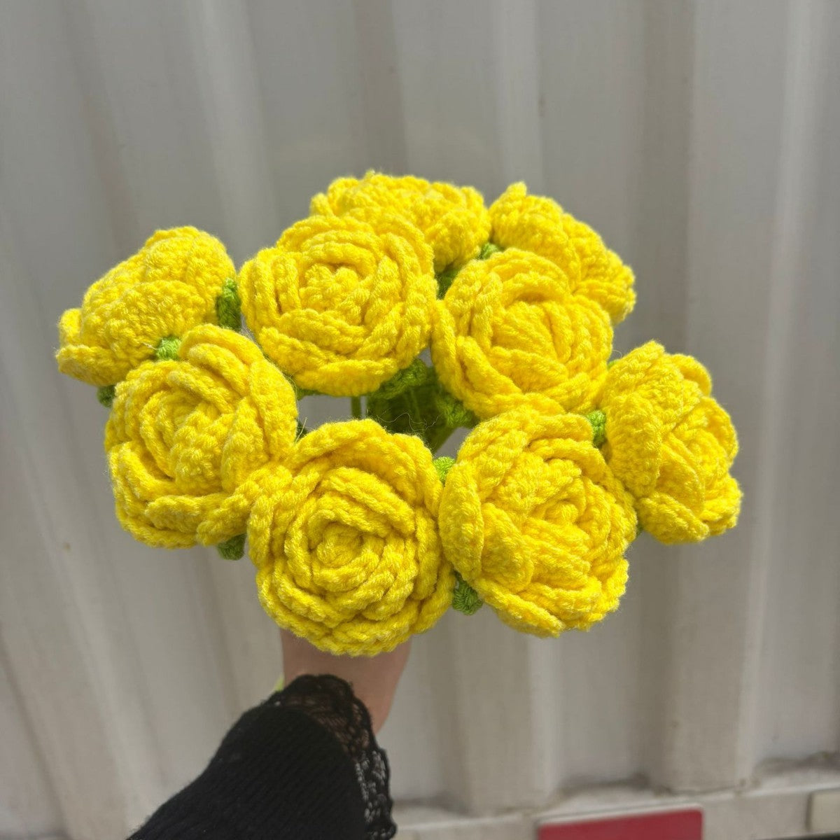 Hand-woven rose flowers