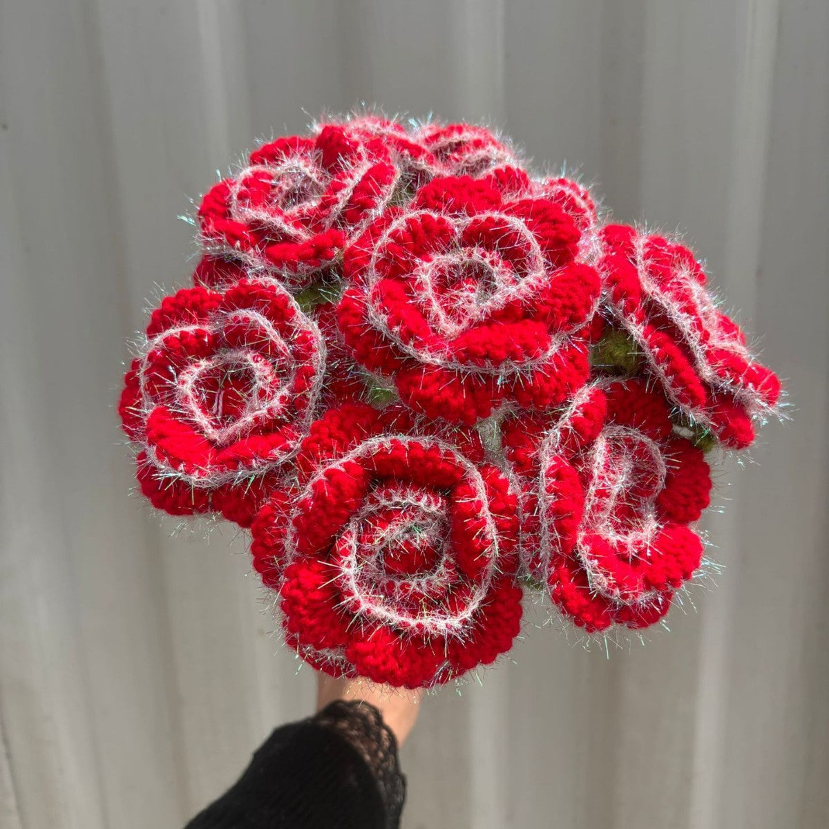 Hand-woven rose flowers