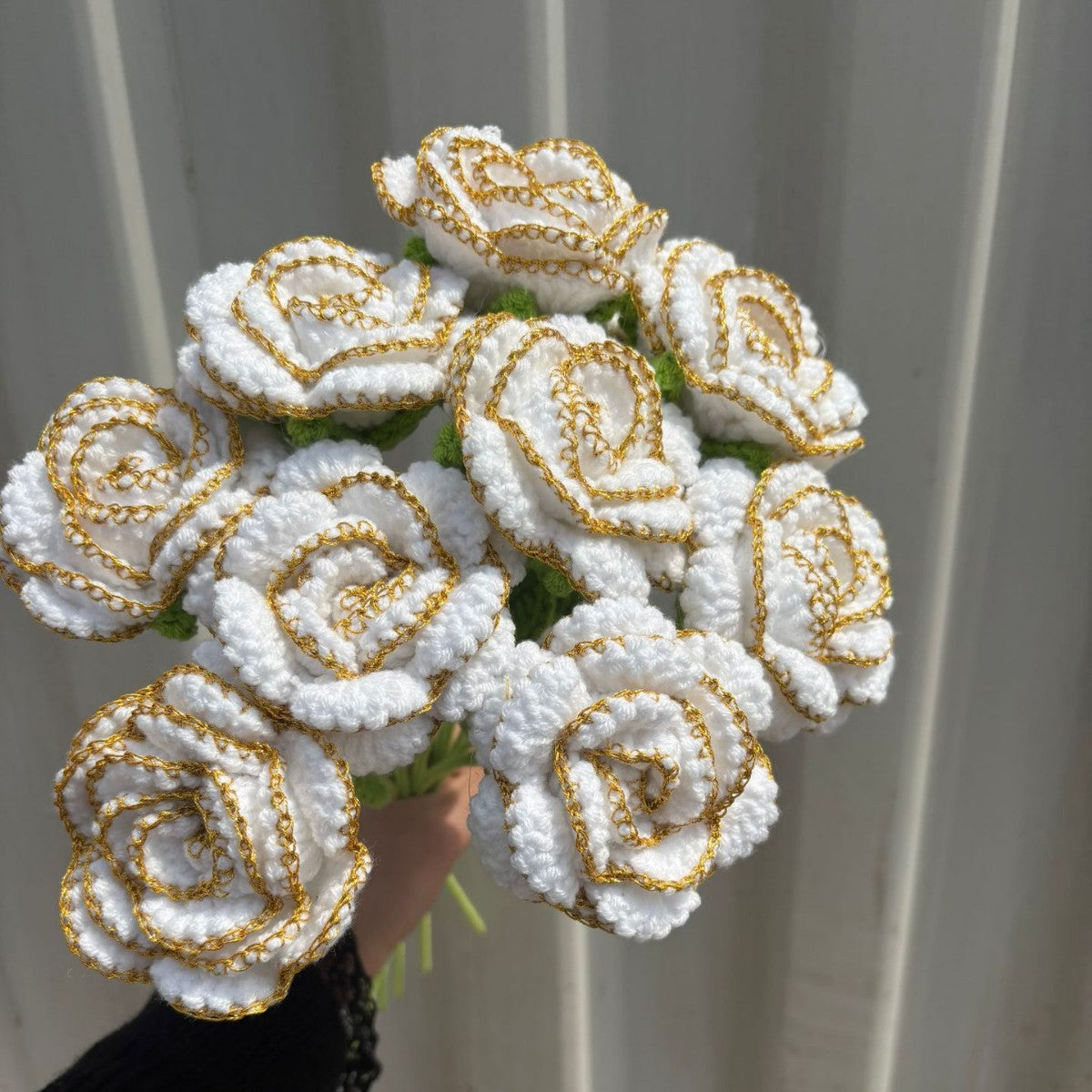 Hand-woven rose flowers
