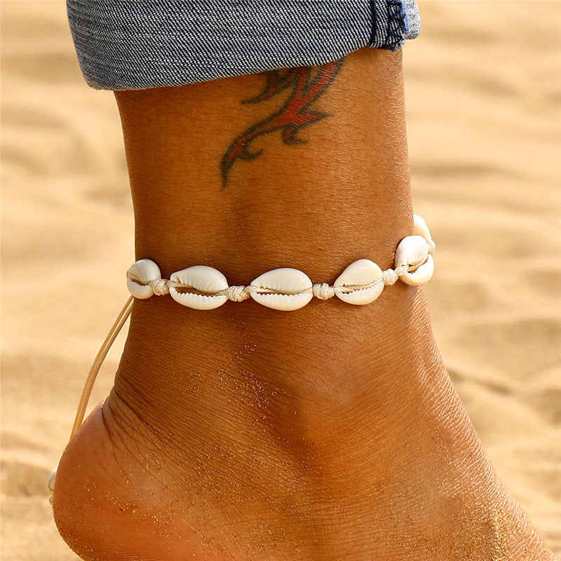 Hand-Woven Shell Anklet Foot Jewelry