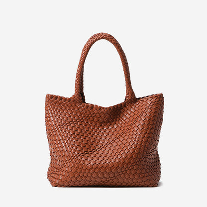 Hand-Woven Square Tote Bag with Magnetic Closure