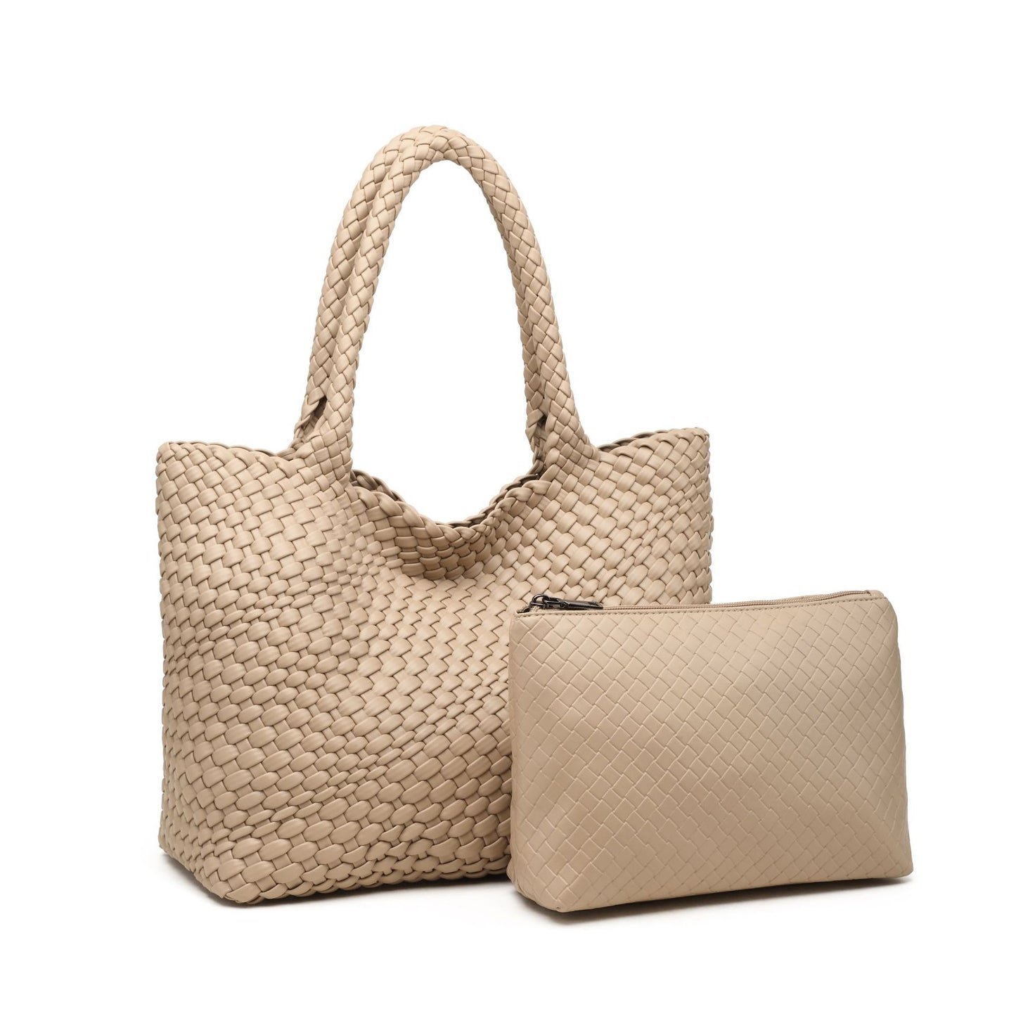 Hand-Woven Square Tote Bag with Magnetic Closure