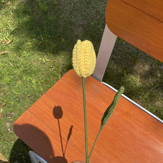 Hand-Woven Wool Knitted Flowers
