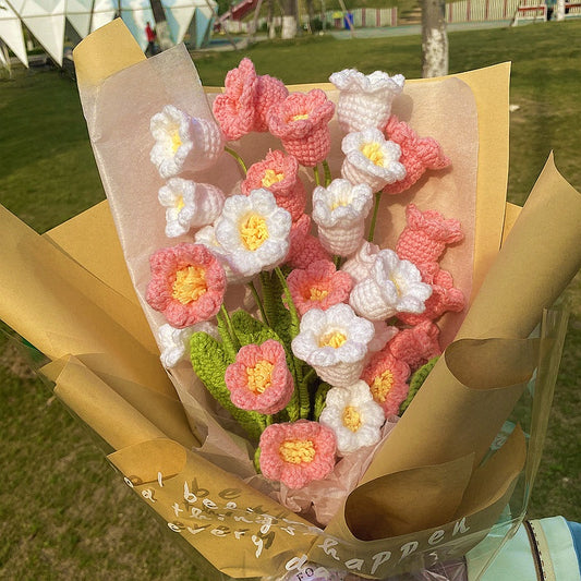 Hand-Woven Wool Knitted Flowers