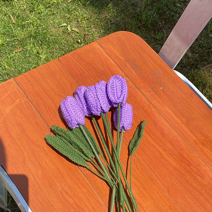 Hand-Woven Wool Knitted Flowers