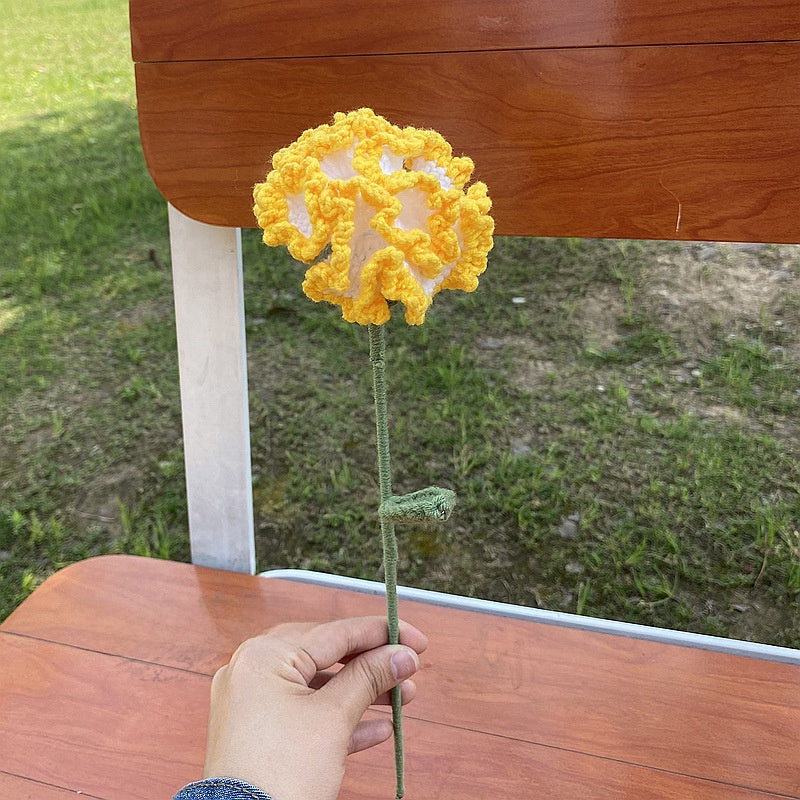 Hand-Woven Wool Knitted Flowers