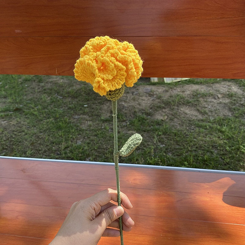 Hand-Woven Wool Knitted Flowers