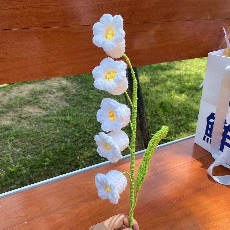 Hand-Woven Wool Knitted Flowers