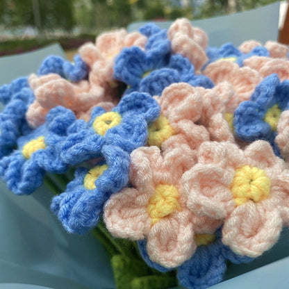 Hand-Woven Wool Knitted Flowers