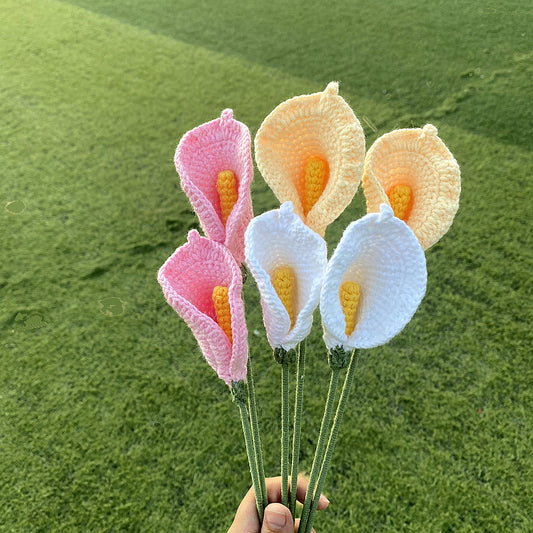 Hand-Woven Wool Knitted Flowers