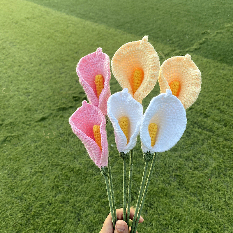Hand-Woven Wool Knitted Flowers
