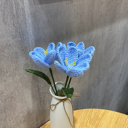 Hand-Woven Wool Knitted Flowers