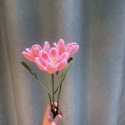 Hand-Woven Wool Knitted Flowers