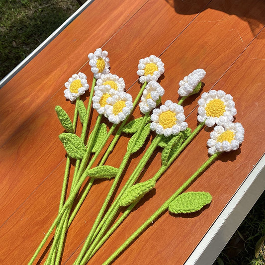 Hand-Woven Wool Knitted Flowers