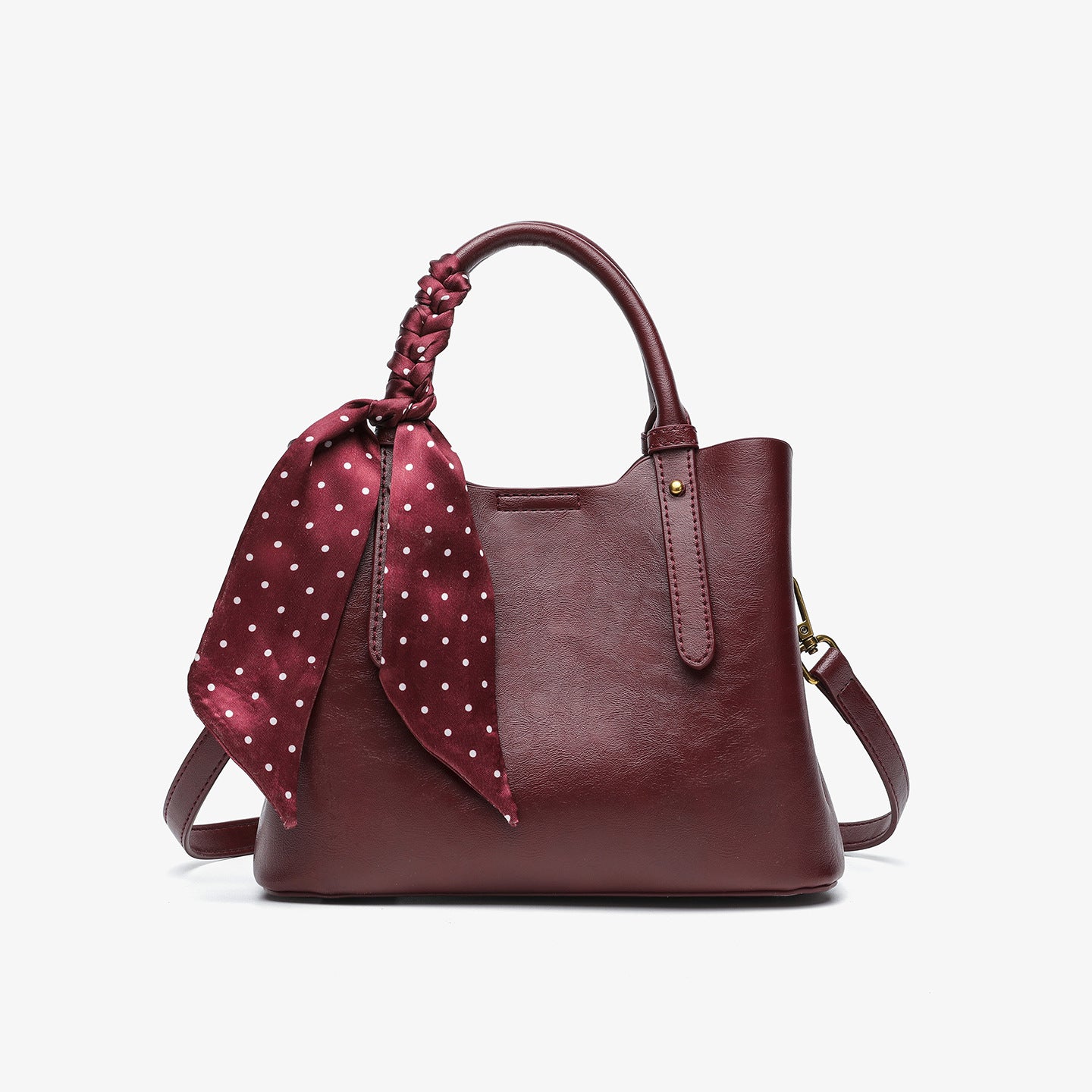 Handbag with a scarf